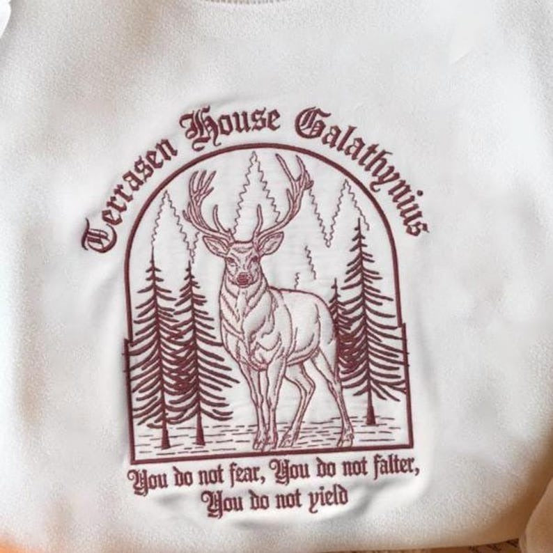 Throne of Glass Terrasen Embroidered Sweatshirt, A Court Of Thorns And Roses, Bookish Shirt, Terrasen Shirt, Book Lover Shirt, Acotar Shirt