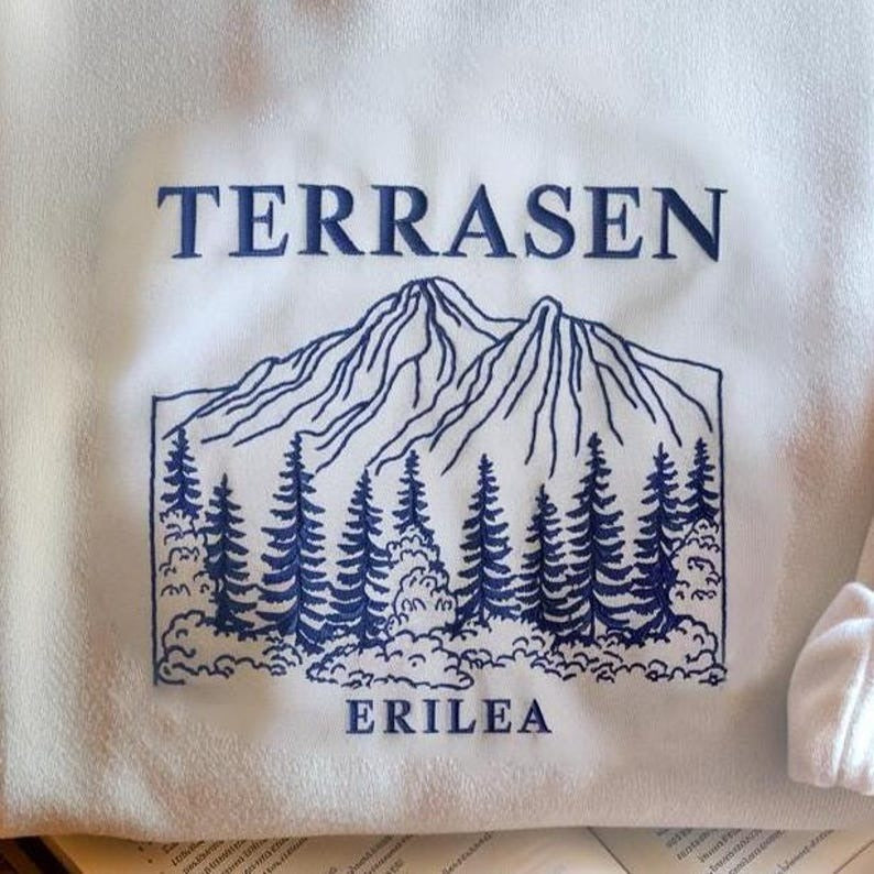 Throne of Glass Terrasen Embroidered Sweatshirt, Aelin Galathynius, Terrasen Shirt, The Thirteen Sweater, Dragon Book Shirt, Acotar Sweater