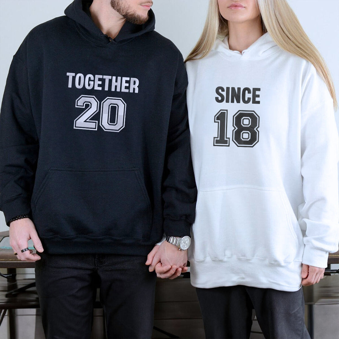 Embroidered Together Since Sweatshirt or Hoodie for Couple
