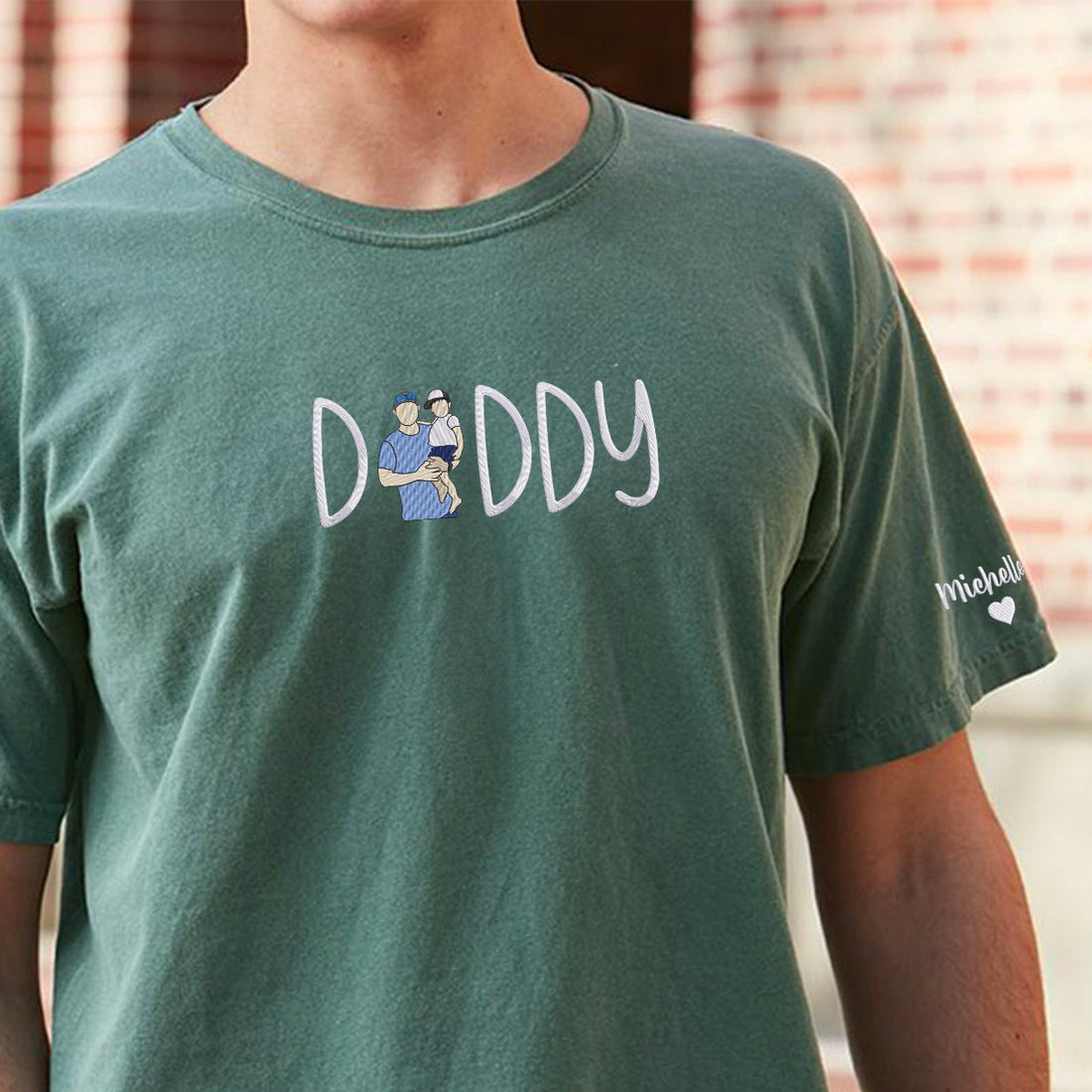 Comfort ColorÂ® Custom Embroidered Papi Portrait from Photo Shirt