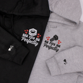 Personalized He Fits Me Perfectly Matching Embroidered Hoodies for Couple