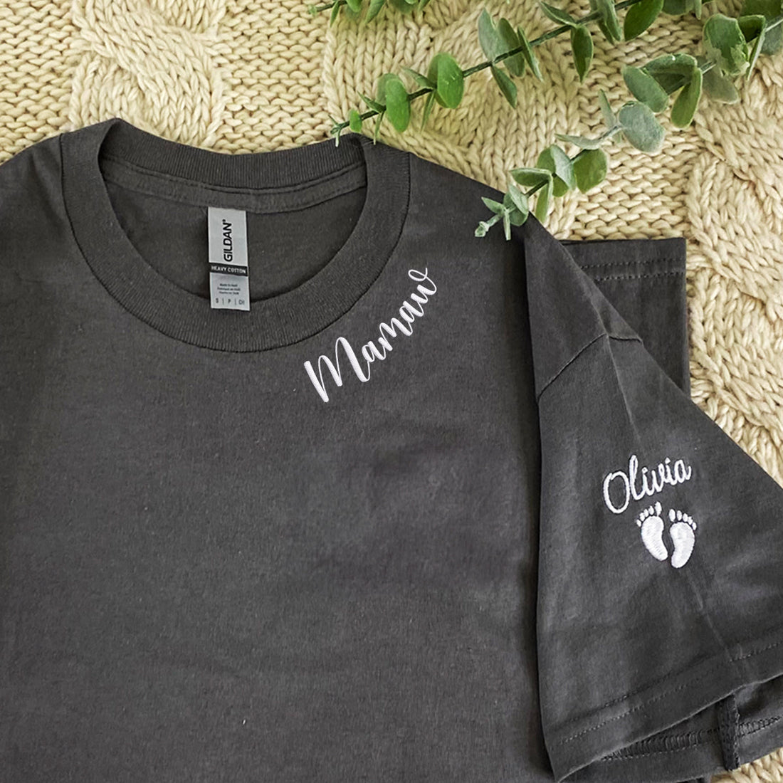 Comfort ColorÂ® Embroidered Mamaw Shirt with Grandkids Names