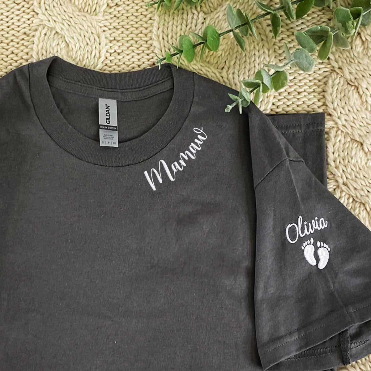 Comfort ColorÂ® Embroidered Mamaw Shirt with Grandkids Names