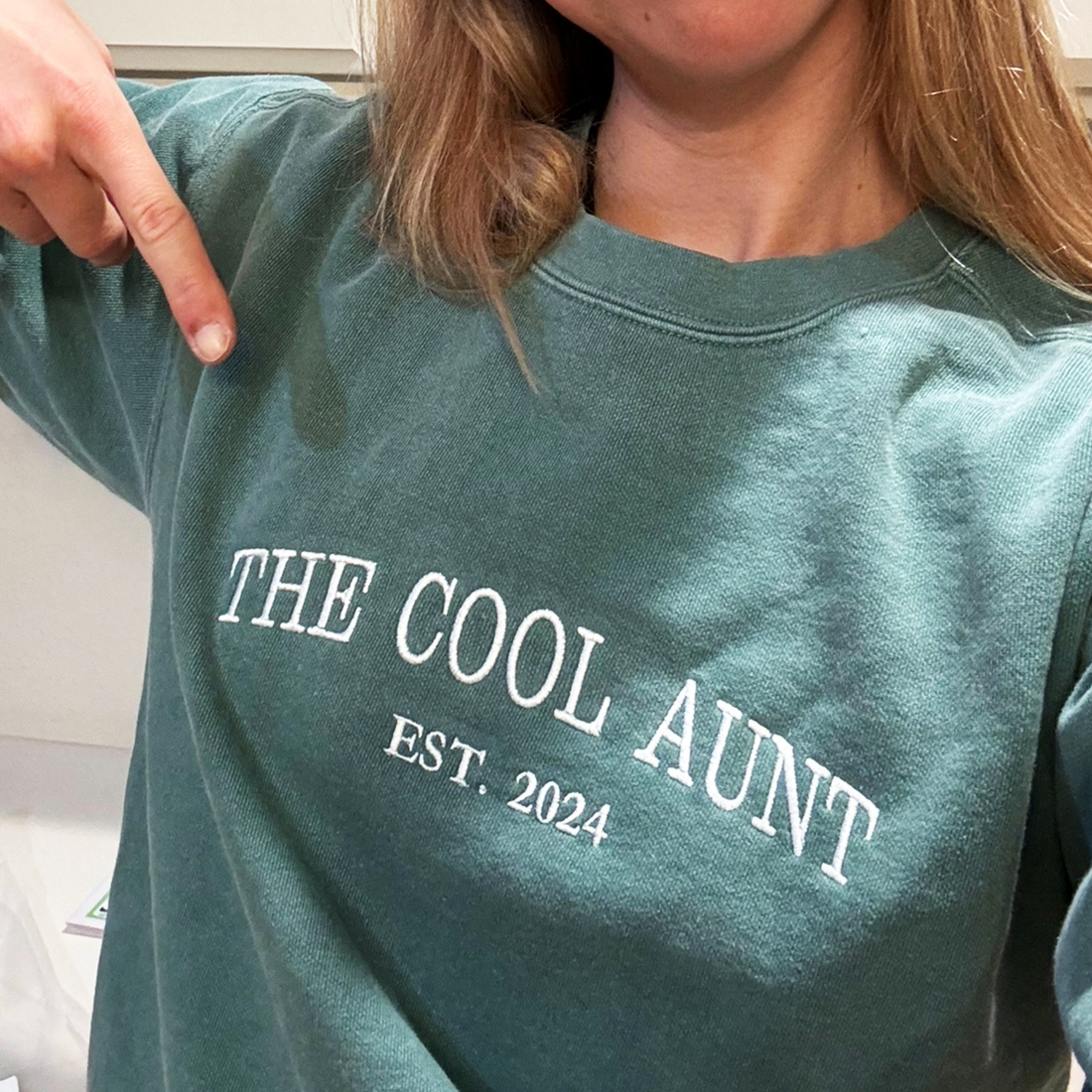 The Cool Aunt Sweatshirt with Custom Est Year, Personalized Gift for Aunt with Embroidered