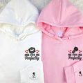 Personalized He Fits Me Perfectly Matching Embroidered Hoodies for Couple