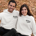 Custom Couple Matching Hubby and Wifey Embroidered Hoodie