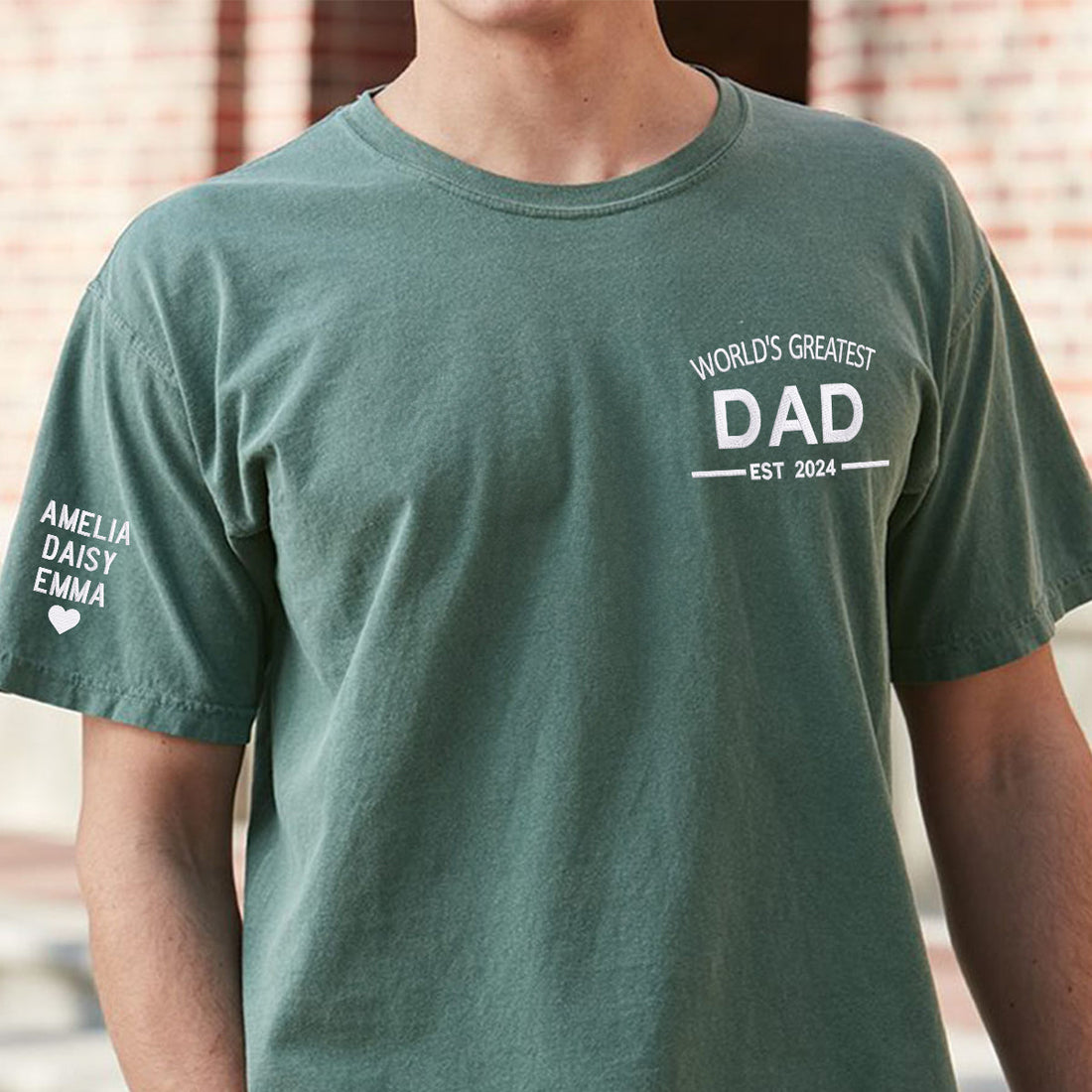 Custom Comfort ColorÂ® Embroidered World's Greatest Dad Shirt