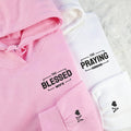 Custom The Praying Husband Embroidered Couples Hoodie Matching