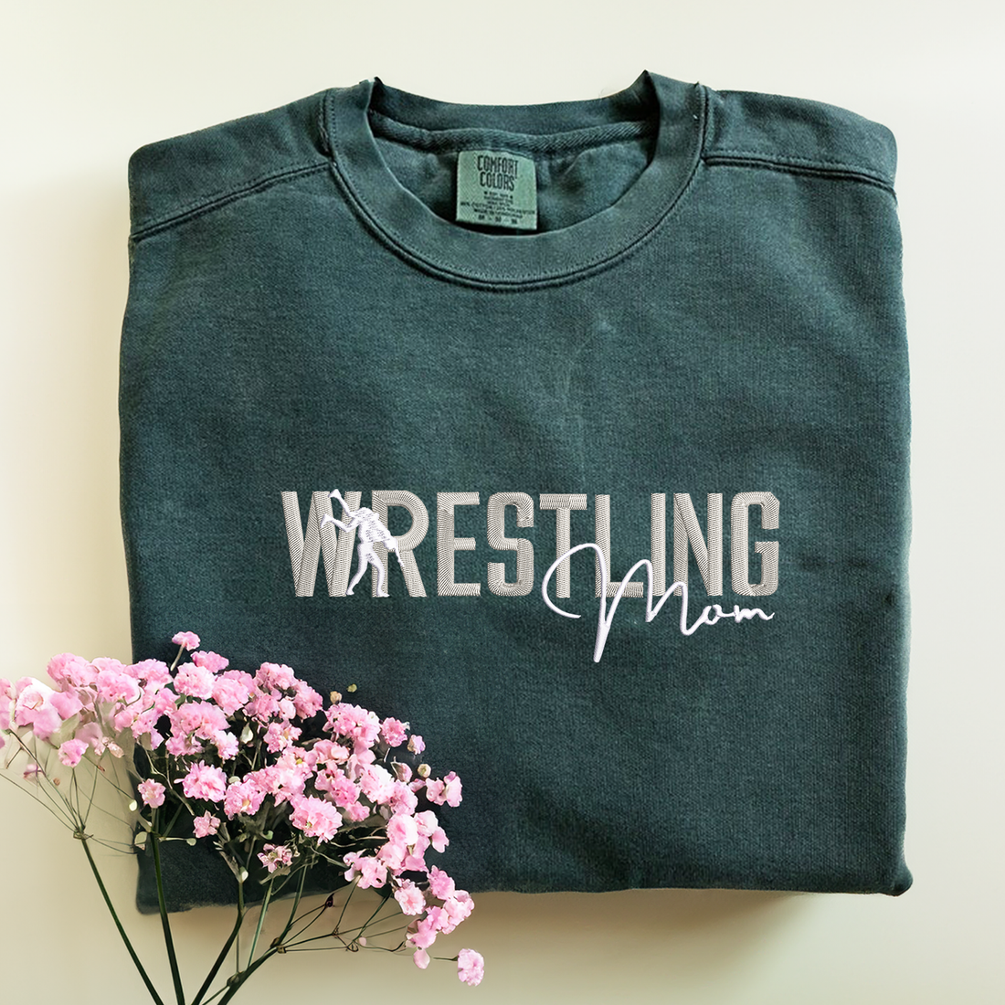 Comfort ColorÂ® Embroidered Wrestling Mom Shirt
