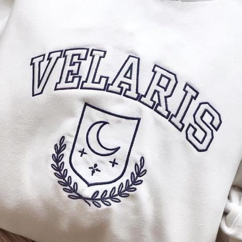 Velaris Embroidered Sweatshirt, City of Starlight Sweater, The Night Court Shirt, A court of Thorns and ROSES Shirt, Velaris College Sweater