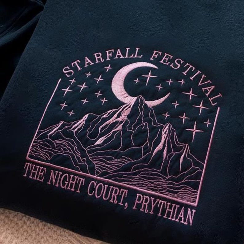 Velaris Starfall Festival Embroidered Sweatshirt, City of Starlight Shirt, The Night Court Sweater, ACOTAR Sweatshirt, Rhysand Cassian Feyre