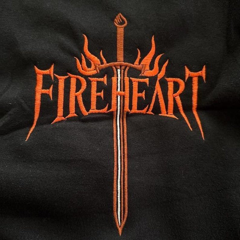 Vintage Fire-heart Embroidered Sweatshirt, SJM Embroidered Merch, Throne of Glass Shirt, To Whatever End Shirt, You Do not Yield Sweatshirt