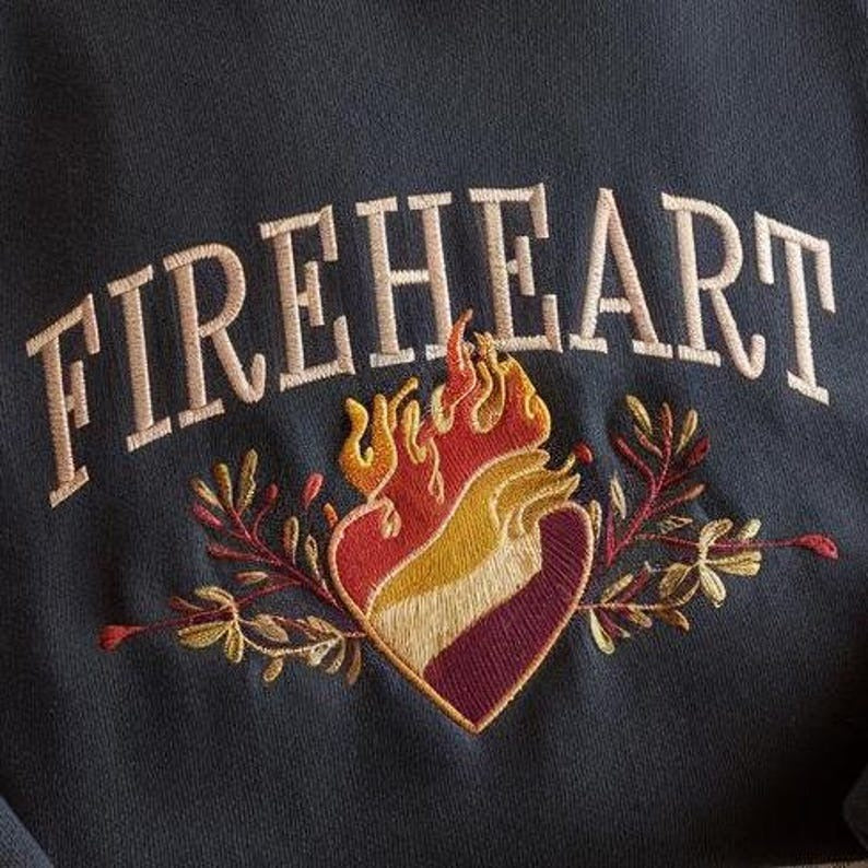Vintage Fire-heart Embroidered Sweatshirt, To Whatever End Shirt, SJM Embroidered Merch, Throne of Glass Shirt, You Do not Yield Sweatshirt