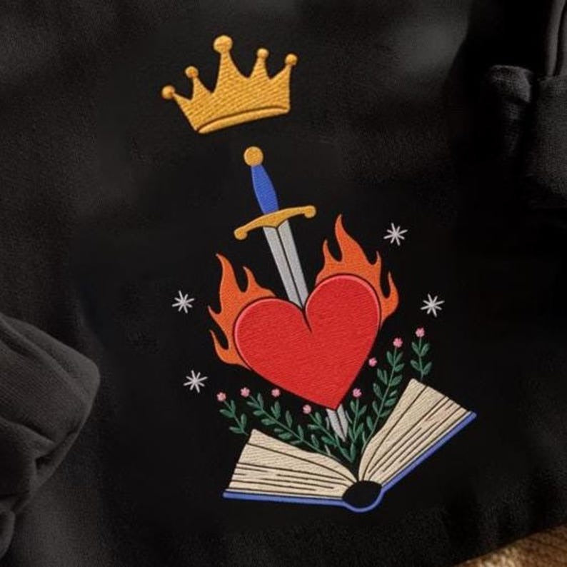 Vintage Fireheart Queen Aelin Embroidered Sweatshirt, Throne of Glass Shirt, Thirteen Shirt, SJM Embroidered Merch, You Do not Yield Shirt