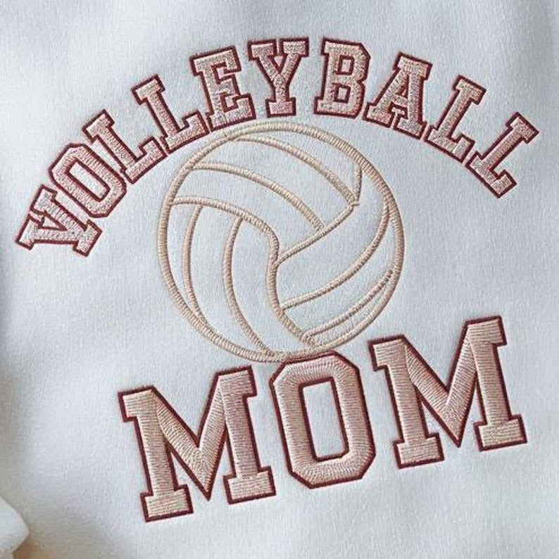 Volleyball Mom Embroidered Sweatshirt, Volleyball Mom Sweatshirt, Volleyball Mama Shirt, Sports Mom Shirt, Distressed Retro Volleyball Mom