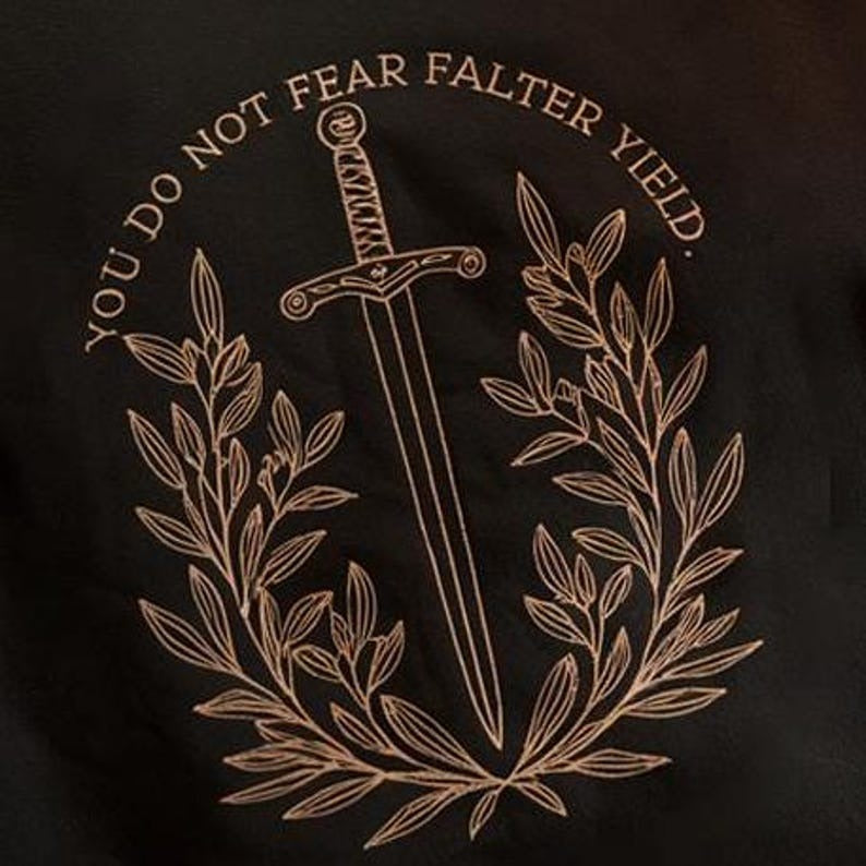 You Do not Yield Embroidered Sweatshirt, SJM Sweatshirt, Throne Of Glass Sweatshirt, Fantasy Reading A Court of Thorns Roses Court of Dreams