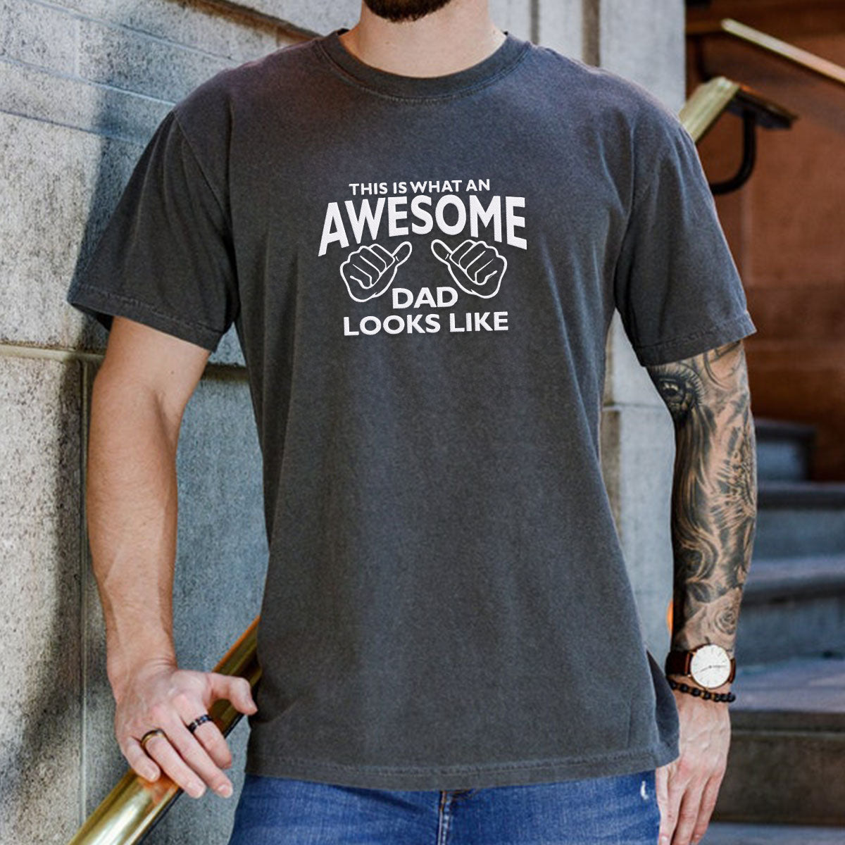 Comfort ColorÂ® Embroidered Awesome Dad Shirt
