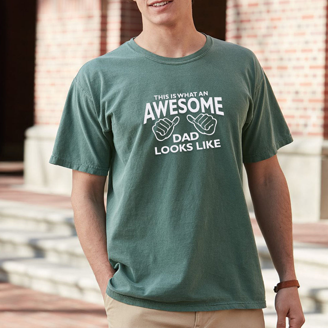 Comfort ColorÂ® Embroidered Awesome Dad Shirt