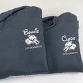 Embroidered Bonnie and Clyde Matching Sets Hoodies with Roman Numerals