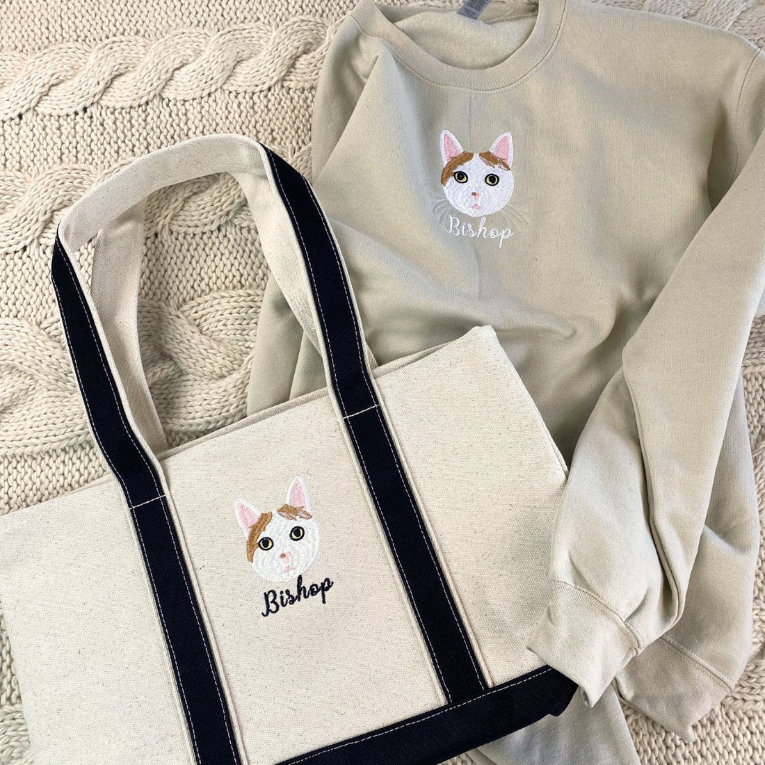 Pet Cat Loverâ€™s Essentials: Sweatshirt & Tote Bag Pair