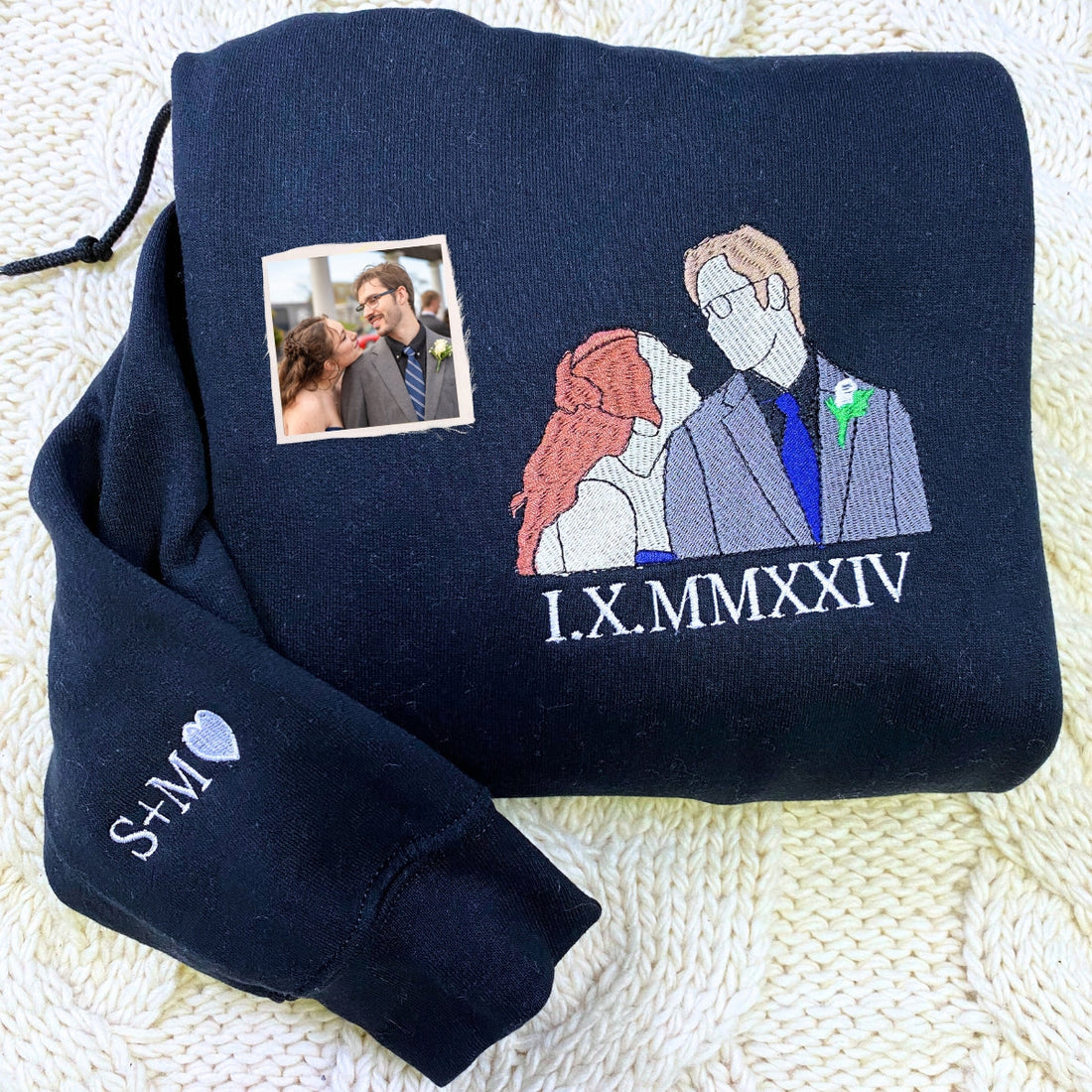 Custom Embroidery Hoodie, Sweatshirt with Your Favorite Photo