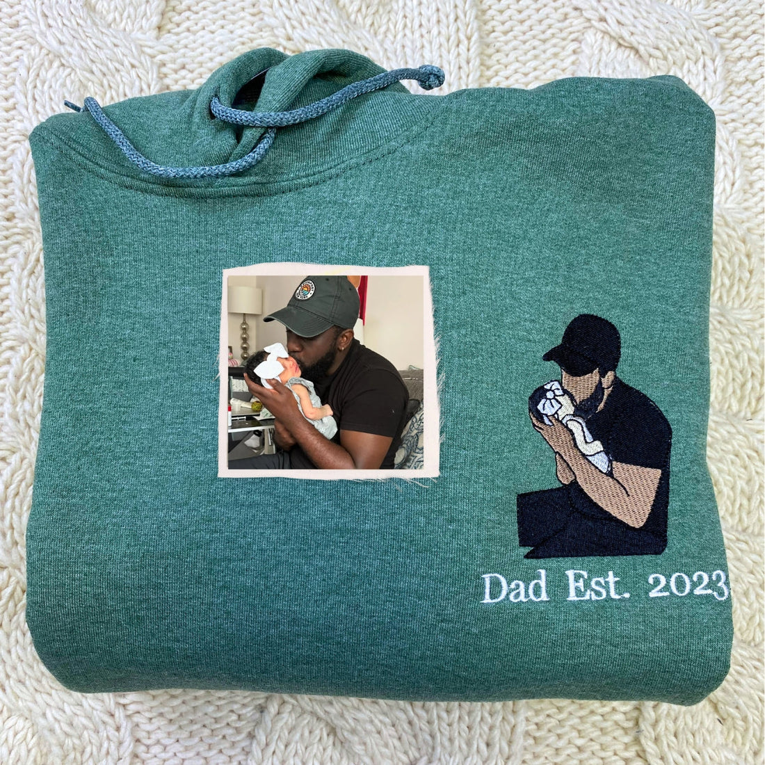 Father and Son Sweatshirt, Hoodie, Personalized Fathers Day Gifts from Portrait Photo Sweatshirt, Unique Gifts for Dad
