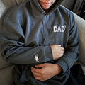 Dad of Two Sweatshirt or Hoodie, Embroidered Kids Names on Sleeve