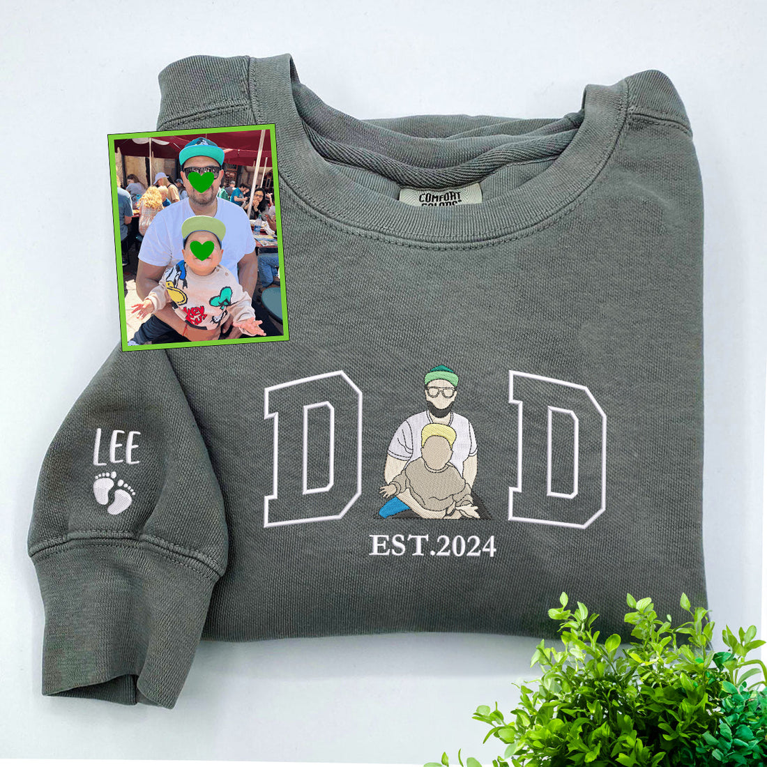 Comfort ColorÂ® Embroidered Dad Est Shirt