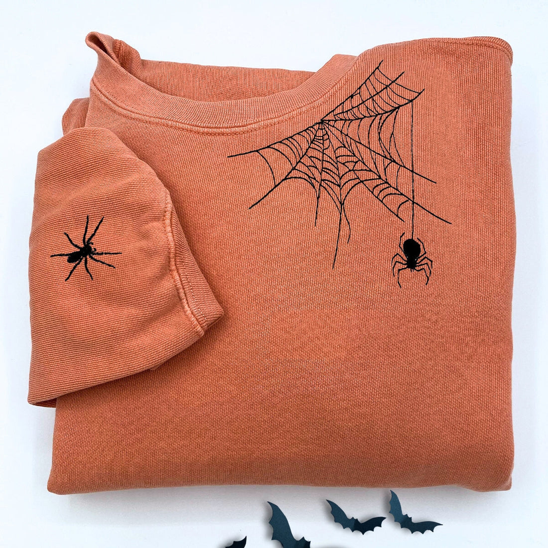 Comfort ColorÂ® Embroidered Spiderweb Halloween T-Shirt or Sweatshirt
