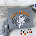 Comfort ColorÂ® Embroidered Ghost Stay Spooky Halloween T-Shirt or Sweatshirt