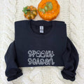 Spooky Season Crewneck Embroidered Halloween Sweatshirt, Hoodie