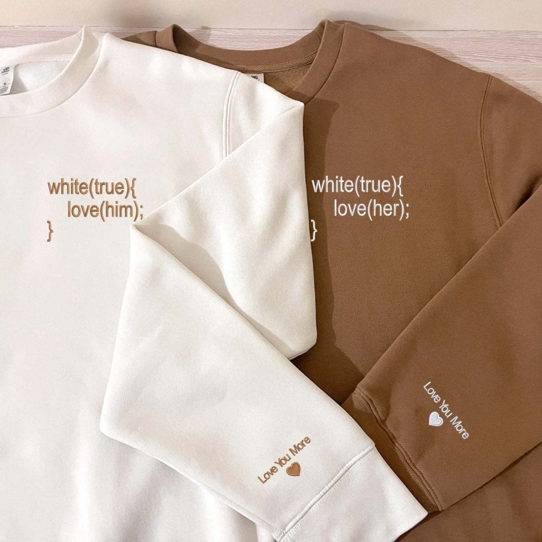 Coding Love Program Sweatshirt / Hoodie with Custom Embroidered on Sleeve