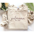 Personalized God Mama EST Sweatshirt With Cutsom Initial On Sleeve, Fairy Godmother Gift
