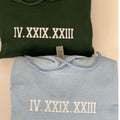 Custom Roman Numeral Embroidered Hoodie