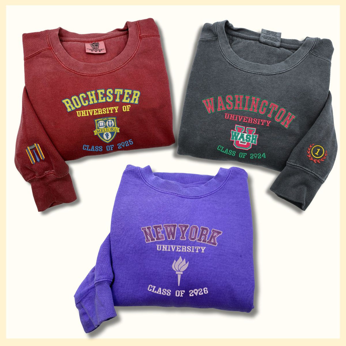 Comfort ColorÂ® Custom Embroidered University Sweatshirt, Sorority Gift