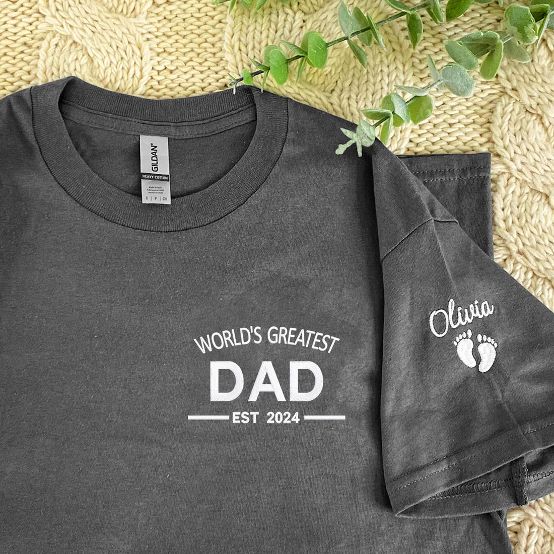 Custom Comfort ColorÂ® Embroidered World's Greatest Dad Shirt