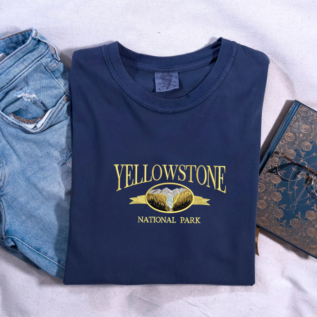 Embroidered Yellowstone National Park T-Shirt Comfort ColorÂ®