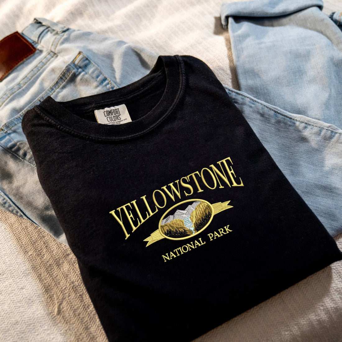 Embroidered Yellowstone National Park T-Shirt Comfort ColorÂ®