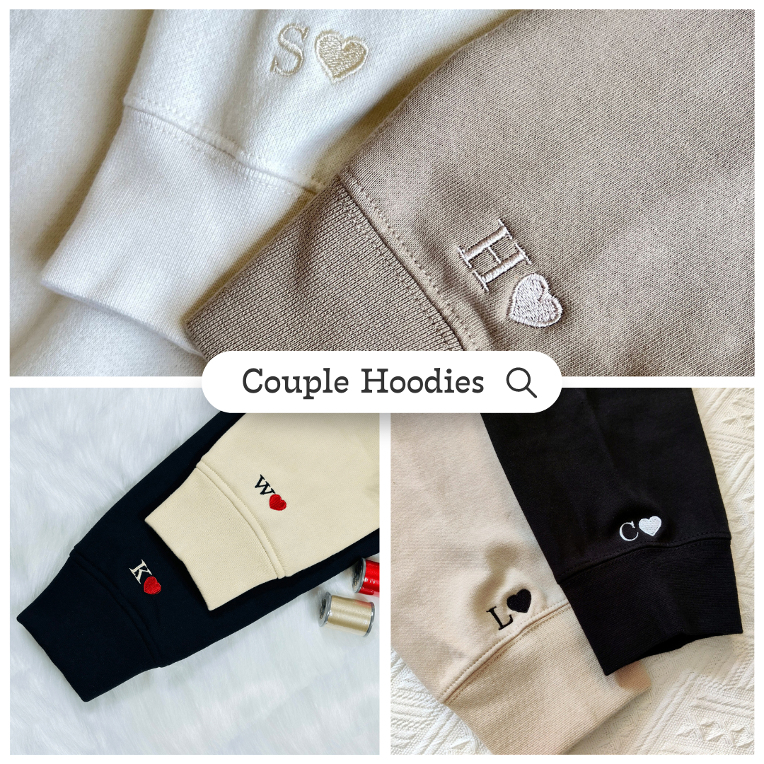 Broke x Spoiled Custom Embroidered Matching Hoodies For Couples